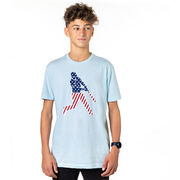 Baseball T-Shirt Short Sleeve - Baseball Stars and Stripes Player