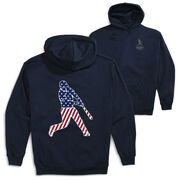 Baseball Hooded Sweatshirt - Baseball Stars and Stripes Player (Back Design)