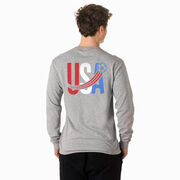 Soccer Tshirt Long Sleeve - USA Patriotic (Back Design)