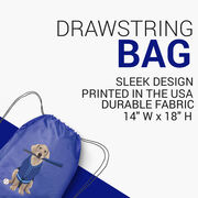 Baseball Drawstring Backpack - Dinger the Baseball Dog