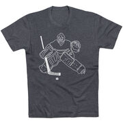 Hockey Short Sleeve T-Shirt - Hockey Goalie Sketch