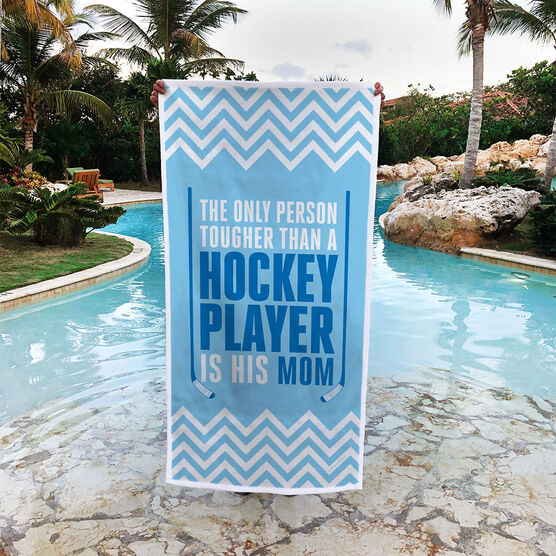 Hockey Premium Beach Towel - Tougher Than A Player