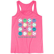 Soccer Flowy Racerback Tank Top - Soccer Makes Me Happy