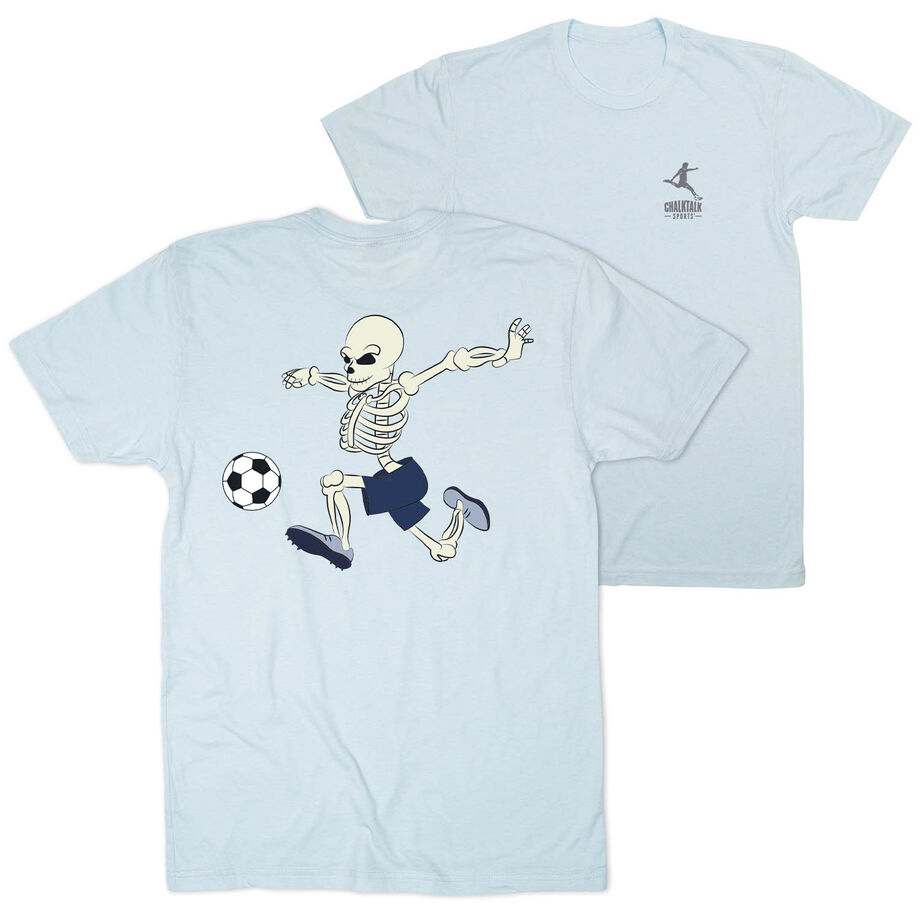 Soccer Short Sleeve T-Shirt - Skeleton Striker (Back Design)