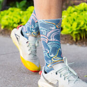 Guys Lacrosse Graphic Flex Mid-Calf Socks - Velocity