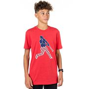 Baseball T-Shirt Short Sleeve - Baseball Stars and Stripes Player