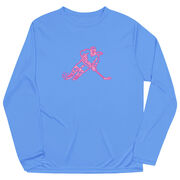 Hockey Long Sleeve Performance Tee - Neon Hockey Girl