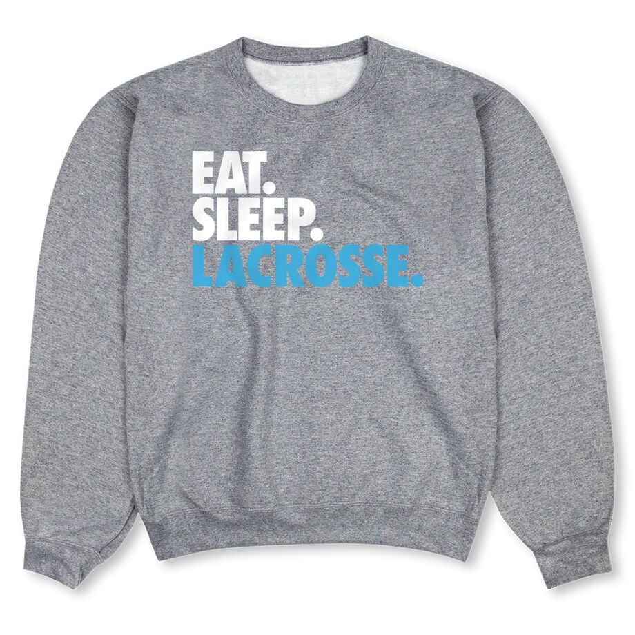 Lacrosse Crew Neck Sweatshirt - Eat Sleep Lacrosse (Bold) - Personalization Image