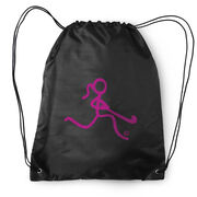 Field Hockey Drawstring Backpack Neon Field Hockey Girl