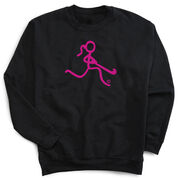 Field Hockey Crewneck Sweatshirt - Neon Pink Field Hockey Girl