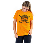 Hockey Short Sleeve T-Shirt - Helmet Pumpkin