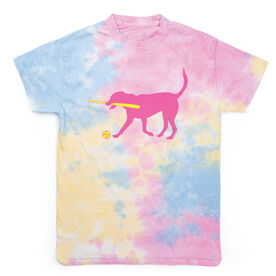 Softball Short Sleeve T-Shirt - Mitts The Softball Dog Tie Dye
