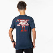 Hockey Short Sleeve T-Shirt - Hockey's My Favorite (Back Design)