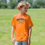 Hockey Short Sleeve Performance Tee - Hockey Crossed Sticks Logo