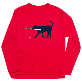 Baseball Long Sleeve Performance Tee - Navy Baseball Dog