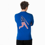 Baseball Tshirt Long Sleeve - Baseball Stars and Stripes Player (Back Design)