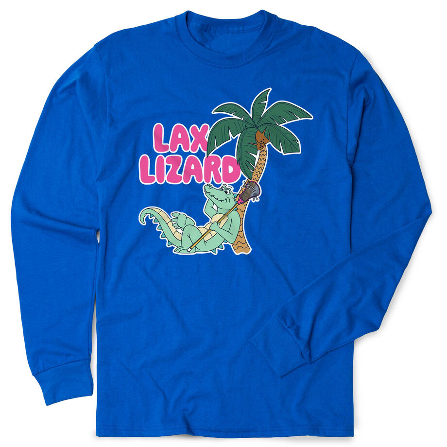 Guys Lacrosse Tshirt Long Sleeve - Lax Lizard