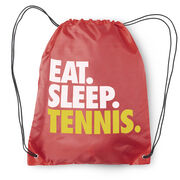 Tennis Drawstring Backpack Eat. Sleep. Tennis.