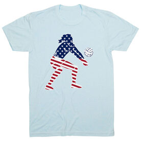 Volleyball T-Shirt Short Sleeve - Volleyball Stars and Stripes Player