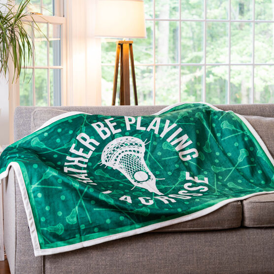 Guys Lacrosse Premium Blanket - Rather Be Playing Lacrosse