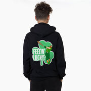 Baseball Hooded Sweatshirt - Feelin' Lucky Baseball (Back Design)