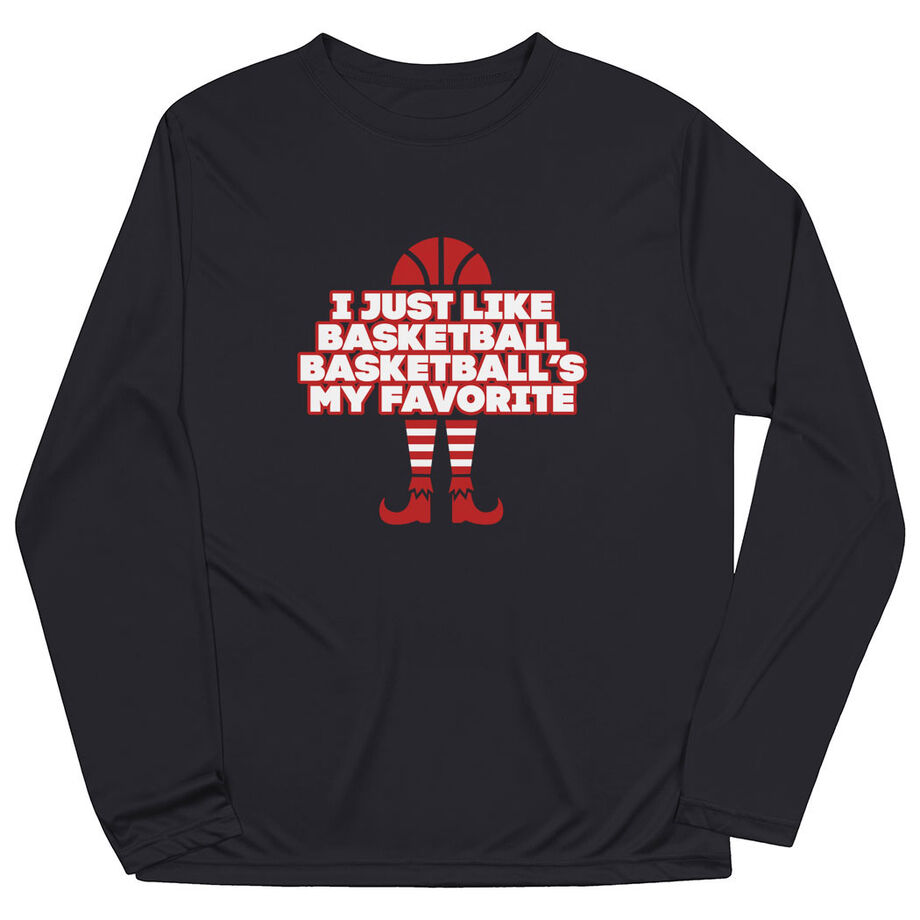 Basketball Long Sleeve Performance Tee - Basketball's My Favorite