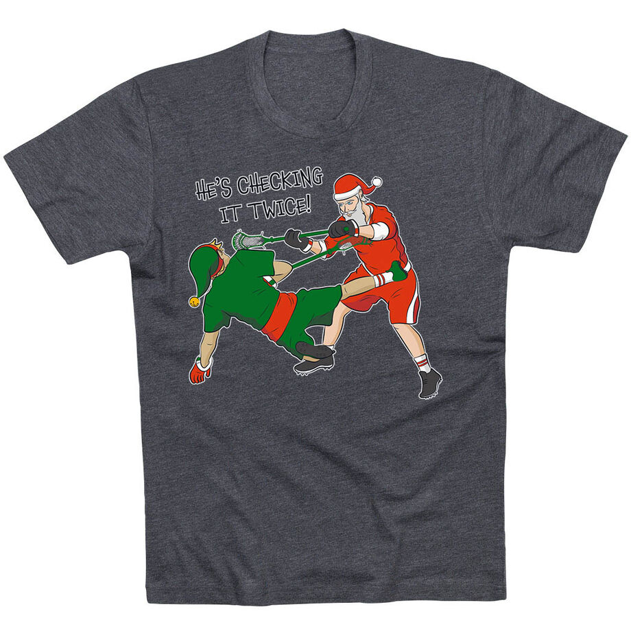 Guys Lacrosse Short Sleeve T-Shirt - Checking It Twice Lacrosse