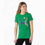 Soccer Women's Everyday Tee - Girls Soccer Stars and Stripes Player