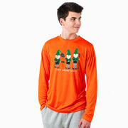 Guys Lacrosse Long Sleeve Performance Tee -  Laxin' With My Gnomies