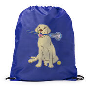 Girls Lacrosse Drawstring Backpack - Chase The Lax Dog 
