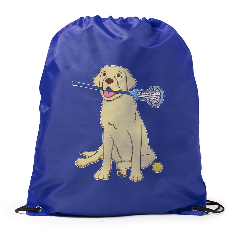 Girls Lacrosse Drawstring Backpack - Chase The Lax Dog 