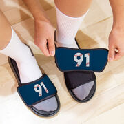 Baseball Repwell&reg; Slide Sandals - Baseball Number Stitches