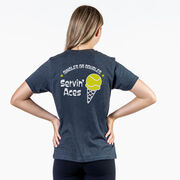 Tennis Short Sleeve T-Shirt - Servin' Aces (Back Design)