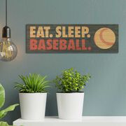 Baseball 12.5" X 4" Printed Bamboo Removable Wall Tile - Eat Sleep Baseball