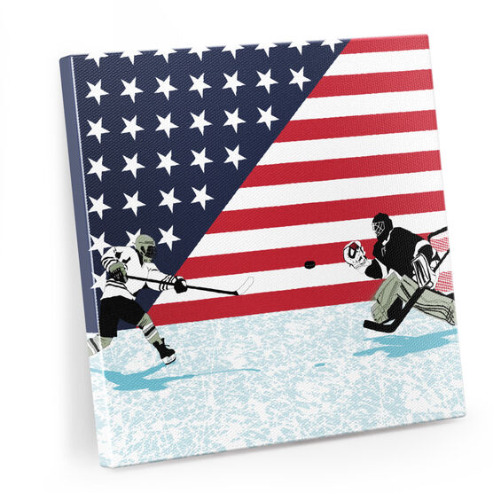 Hockey Canvas Wall Art - Patriotic Hockey