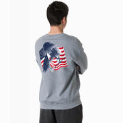 Guys Lacrosse Crewneck Sweatshirt - Lacrosse Eagle (Back Design)