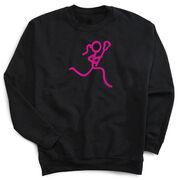 Girls Lacrosse Crewneck Sweatshirt - Neon Lax Girl