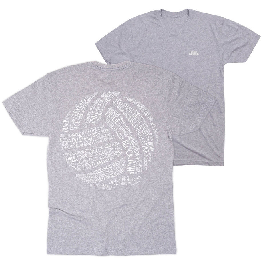 Volleyball Short Sleeve T-Shirt - Volleyball Words (Back Design)