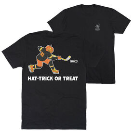 Hockey Short Sleeve T-Shirt - Hat-Trick or Treat (Back Design)