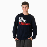 Baseball Crewneck Sweatshirt - Eat Sleep Baseball Bold