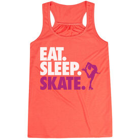Figure Skating Flowy Racerback Tank Top - Eat Sleep Skate (Bold Text)
