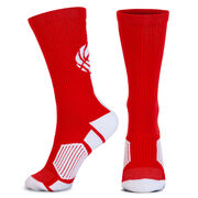 Basketball Woven Mid-Calf Socks - Superelite (Red/White)