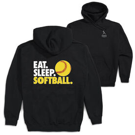 Softball Hooded Sweatshirt - Eat. Sleep. Softball (Back Design)