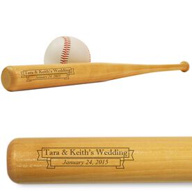 Wedding Mini Engraved Baseball Bat