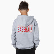 Baseball Hooded Sweatshirt - I'd Rather Be Playing Baseball (Back Design)