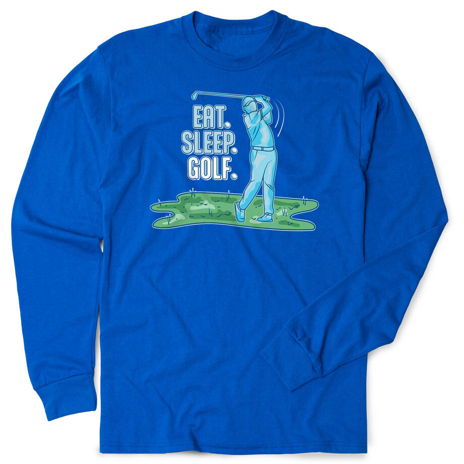 Golf Tshirt Long Sleeve - Eat. Sleep. Golf