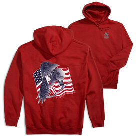 Hockey Hooded Sweatshirt - Hockey Eagle (Back Design) 