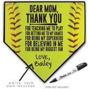 Softball Home Plate Plaque - Dear Mom