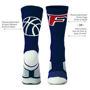 Custom Basketball Woven Mid-Calf Socks - Logo
