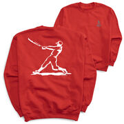 Baseball Crewneck Sweatshirt - Baseball Player (Back Design)